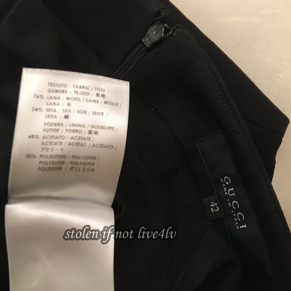 Pristine condition AUTHENTIC Gucci black pencil skirt wool/silk IT 42 US 6 - Picture 5 of 7